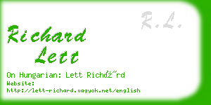 richard lett business card